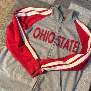 Ohio State Gray and Red Jacket. This is all hand stitched.